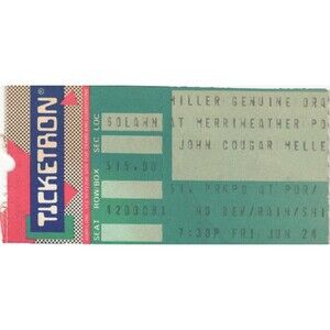Vintage 1988 John Mellencamp Concert Ticket Stub Columbia MD